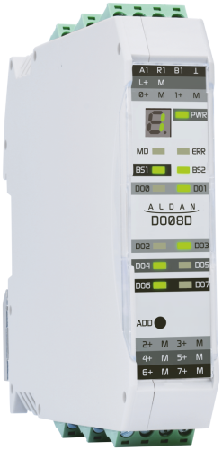 ALDAN A1-M-DO08-11A1A Модуль дискретного вывода DO08D 8x=24В, 0,5А 8хDO