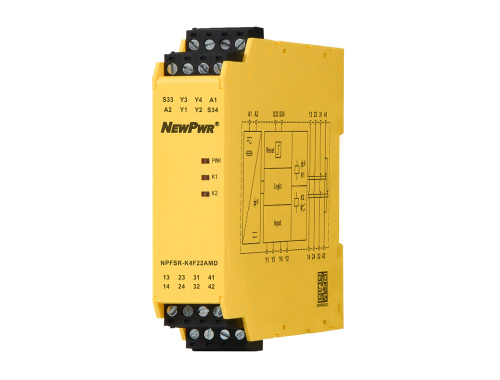 NPFSR-K4F22AMD Реле безопасности NPFSR-K4F22AMD, 2NO+2NC, 24В AC/DC, SIL2